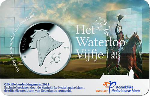 Waterloo Vijfje 2015 Coincard UNC